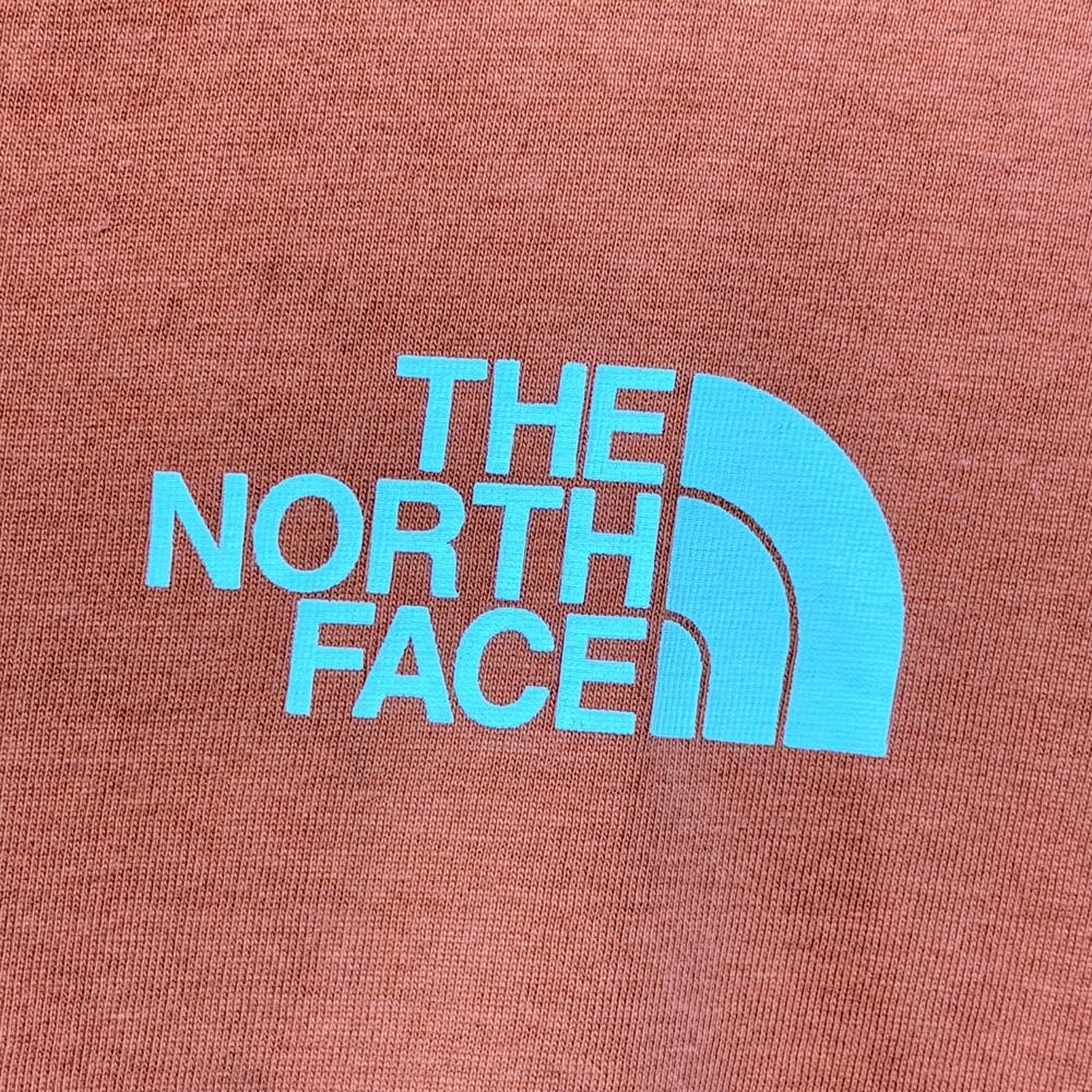 The North Face Never Stop Exploring NSE Long Sleeve T Shirt Orange Peach Womens - Picture 3 of 7